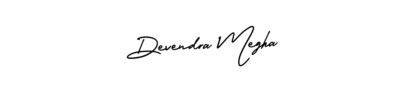 The best way (AmerikaSignatureDemo-Regular) to make a short signature is to pick only two or three words in your name. The name Devendra Megha include a total of six letters. For converting this name. Devendra Megha signature style 3 images and pictures png