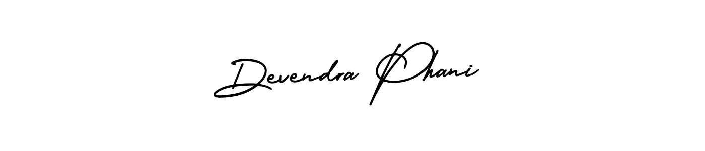 The best way (AmerikaSignatureDemo-Regular) to make a short signature is to pick only two or three words in your name. The name Devendra Phani include a total of six letters. For converting this name. Devendra Phani signature style 3 images and pictures png