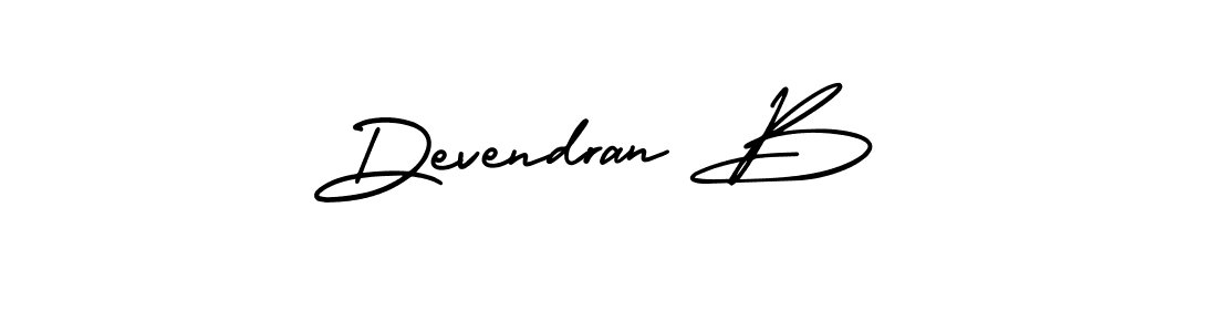 This is the best signature style for the Devendran B name. Also you like these signature font (AmerikaSignatureDemo-Regular). Mix name signature. Devendran B signature style 3 images and pictures png