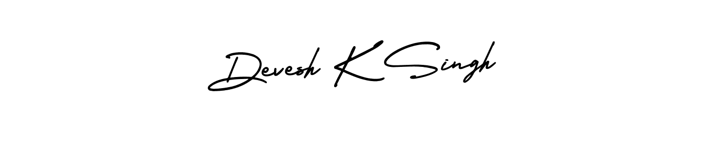 Devesh K Singh stylish signature style. Best Handwritten Sign (AmerikaSignatureDemo-Regular) for my name. Handwritten Signature Collection Ideas for my name Devesh K Singh. Devesh K Singh signature style 3 images and pictures png