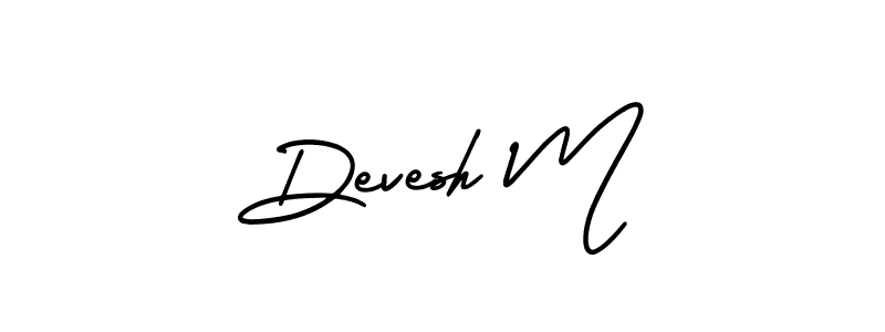 Design your own signature with our free online signature maker. With this signature software, you can create a handwritten (AmerikaSignatureDemo-Regular) signature for name Devesh M. Devesh M signature style 3 images and pictures png