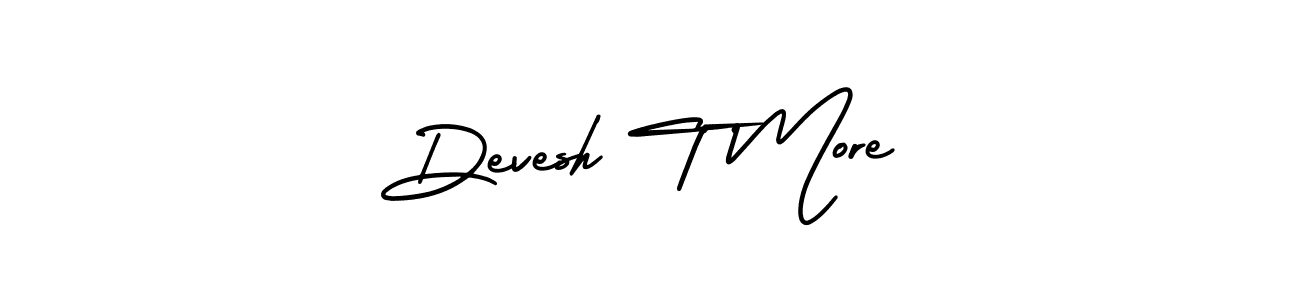 How to make Devesh T More name signature. Use AmerikaSignatureDemo-Regular style for creating short signs online. This is the latest handwritten sign. Devesh T More signature style 3 images and pictures png