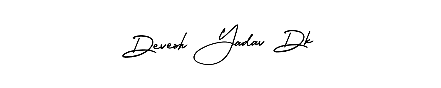 The best way (AmerikaSignatureDemo-Regular) to make a short signature is to pick only two or three words in your name. The name Devesh Yadav Dk include a total of six letters. For converting this name. Devesh Yadav Dk signature style 3 images and pictures png