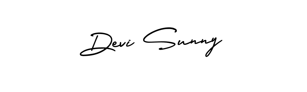 You should practise on your own different ways (AmerikaSignatureDemo-Regular) to write your name (Devi Sunny) in signature. don't let someone else do it for you. Devi Sunny signature style 3 images and pictures png