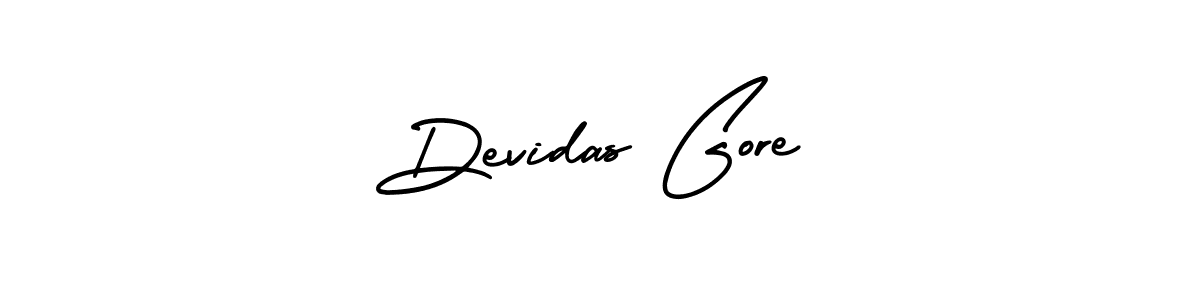 The best way (AmerikaSignatureDemo-Regular) to make a short signature is to pick only two or three words in your name. The name Devidas Gore include a total of six letters. For converting this name. Devidas Gore signature style 3 images and pictures png