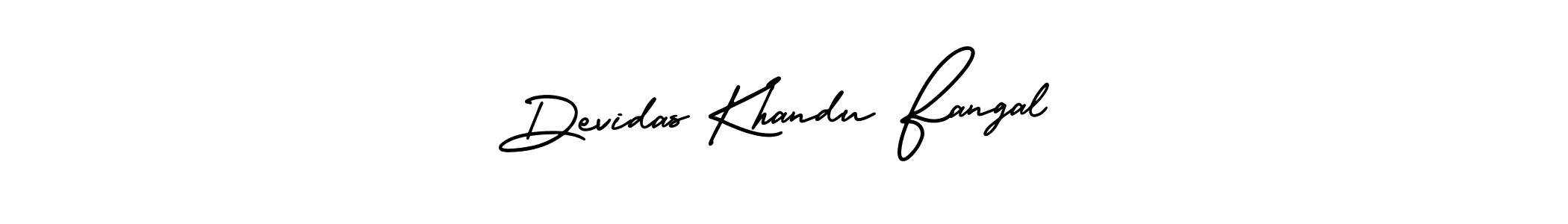 The best way (AmerikaSignatureDemo-Regular) to make a short signature is to pick only two or three words in your name. The name Devidas Khandu Fangal include a total of six letters. For converting this name. Devidas Khandu Fangal signature style 3 images and pictures png