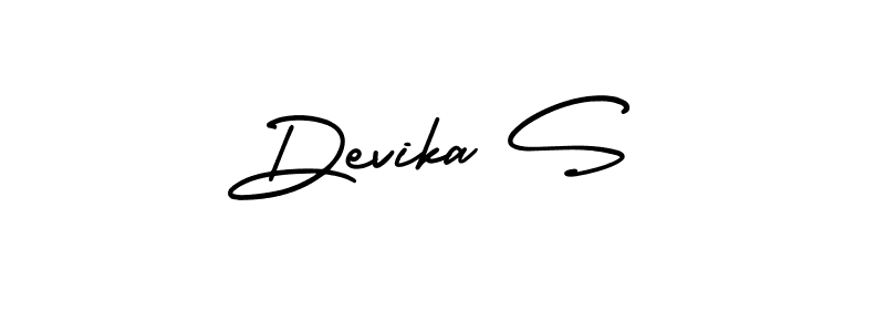 Use a signature maker to create a handwritten signature online. With this signature software, you can design (AmerikaSignatureDemo-Regular) your own signature for name Devika S. Devika S signature style 3 images and pictures png