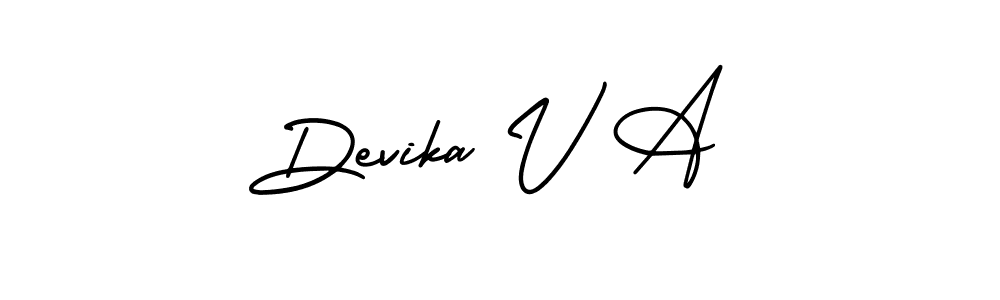 if you are searching for the best signature style for your name Devika V A. so please give up your signature search. here we have designed multiple signature styles  using AmerikaSignatureDemo-Regular. Devika V A signature style 3 images and pictures png