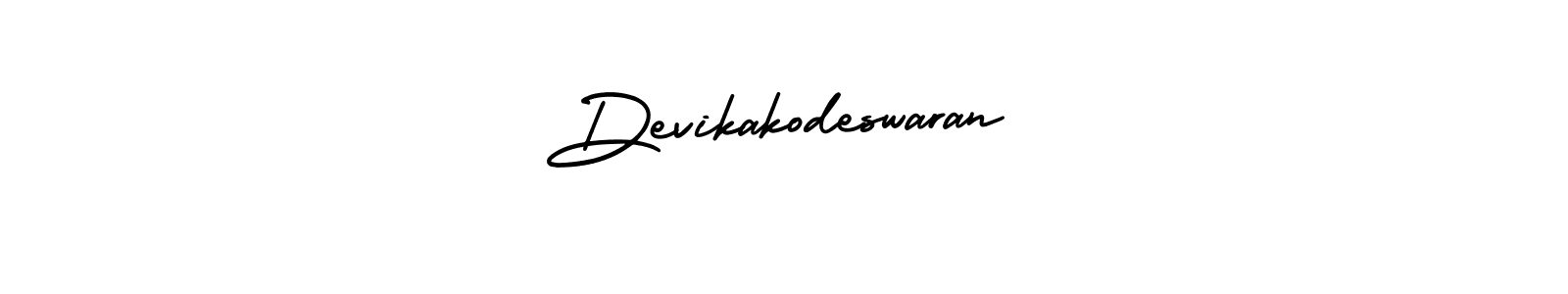 How to make Devikakodeswaran name signature. Use AmerikaSignatureDemo-Regular style for creating short signs online. This is the latest handwritten sign. Devikakodeswaran signature style 3 images and pictures png