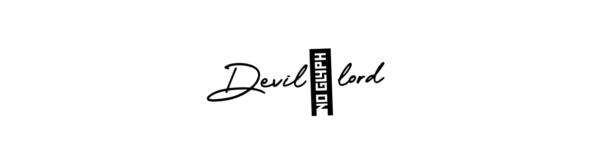 How to make Devil lord name signature. Use AmerikaSignatureDemo-Regular style for creating short signs online. This is the latest handwritten sign. Devil lord signature style 3 images and pictures png