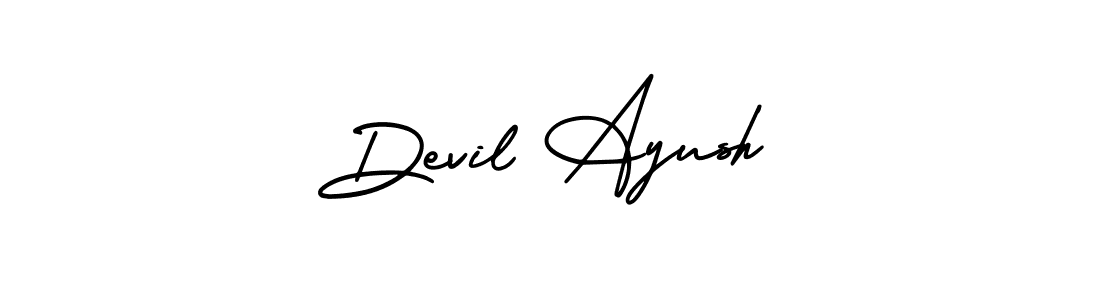 Use a signature maker to create a handwritten signature online. With this signature software, you can design (AmerikaSignatureDemo-Regular) your own signature for name Devil Ayush. Devil Ayush signature style 3 images and pictures png