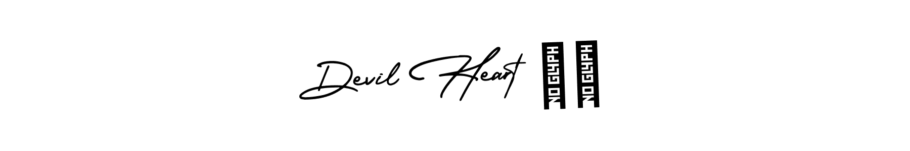 Devil Heart ☠️ stylish signature style. Best Handwritten Sign (AmerikaSignatureDemo-Regular) for my name. Handwritten Signature Collection Ideas for my name Devil Heart ☠️. Devil Heart ☠️ signature style 3 images and pictures png