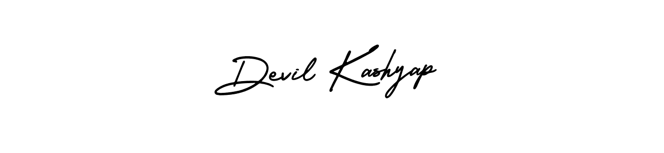 How to make Devil Kashyap name signature. Use AmerikaSignatureDemo-Regular style for creating short signs online. This is the latest handwritten sign. Devil Kashyap signature style 3 images and pictures png