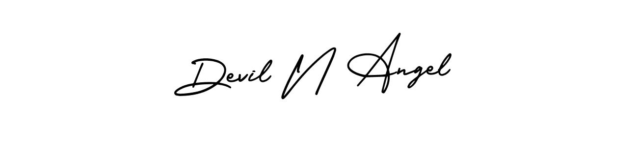 This is the best signature style for the Devil N Angel name. Also you like these signature font (AmerikaSignatureDemo-Regular). Mix name signature. Devil N Angel signature style 3 images and pictures png