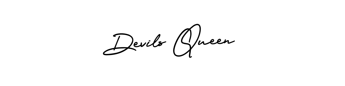 Create a beautiful signature design for name Devils Queen. With this signature (AmerikaSignatureDemo-Regular) fonts, you can make a handwritten signature for free. Devils Queen signature style 3 images and pictures png