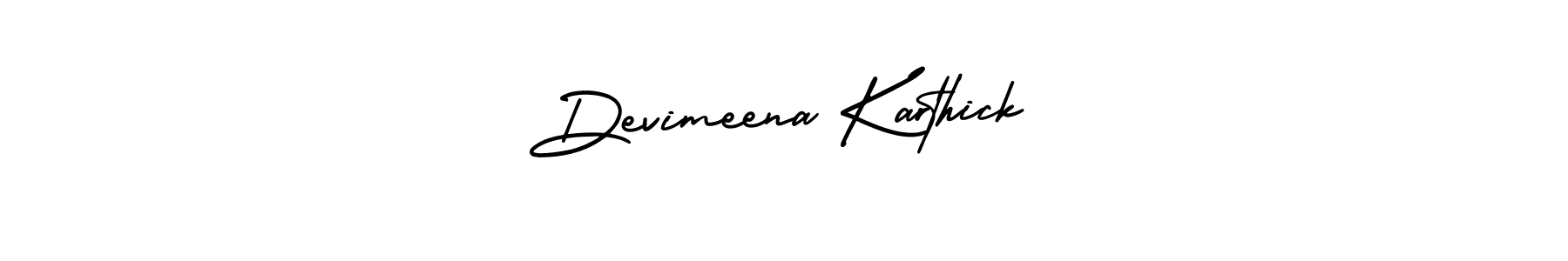 Make a short Devimeena Karthick signature style. Manage your documents anywhere anytime using AmerikaSignatureDemo-Regular. Create and add eSignatures, submit forms, share and send files easily. Devimeena Karthick signature style 3 images and pictures png