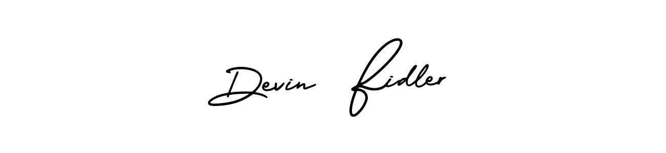The best way (AmerikaSignatureDemo-Regular) to make a short signature is to pick only two or three words in your name. The name Devin  Fidler include a total of six letters. For converting this name. Devin  Fidler signature style 3 images and pictures png