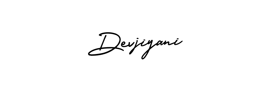 Make a beautiful signature design for name Devjiyani. With this signature (AmerikaSignatureDemo-Regular) style, you can create a handwritten signature for free. Devjiyani signature style 3 images and pictures png