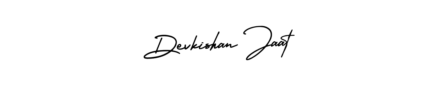 The best way (AmerikaSignatureDemo-Regular) to make a short signature is to pick only two or three words in your name. The name Devkishan Jaat include a total of six letters. For converting this name. Devkishan Jaat signature style 3 images and pictures png