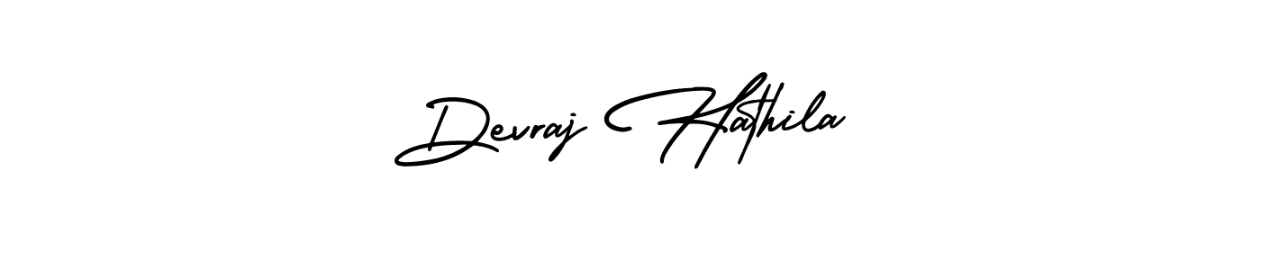 Create a beautiful signature design for name Devraj Hathila. With this signature (AmerikaSignatureDemo-Regular) fonts, you can make a handwritten signature for free. Devraj Hathila signature style 3 images and pictures png