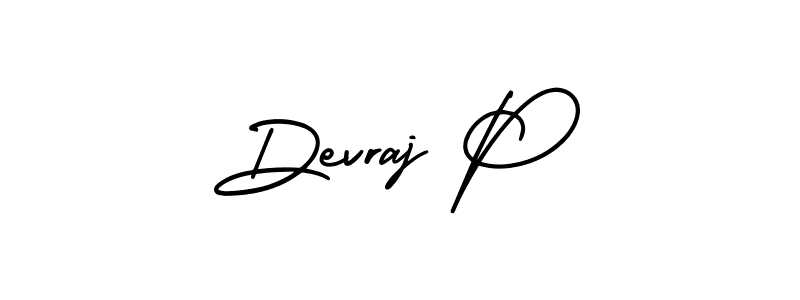 Design your own signature with our free online signature maker. With this signature software, you can create a handwritten (AmerikaSignatureDemo-Regular) signature for name Devraj P. Devraj P signature style 3 images and pictures png
