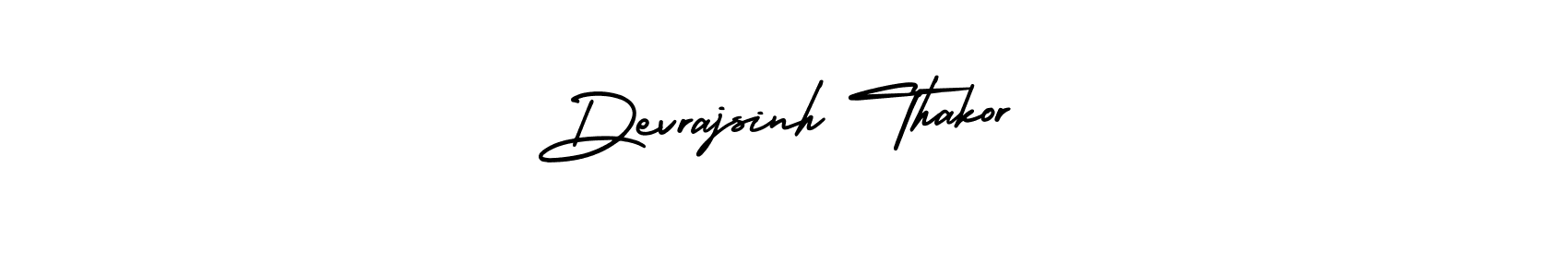 You should practise on your own different ways (AmerikaSignatureDemo-Regular) to write your name (Devrajsinh Thakor) in signature. don't let someone else do it for you. Devrajsinh Thakor signature style 3 images and pictures png