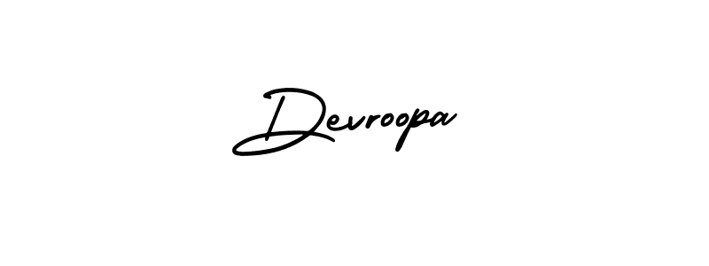 How to make Devroopa name signature. Use AmerikaSignatureDemo-Regular style for creating short signs online. This is the latest handwritten sign. Devroopa signature style 3 images and pictures png