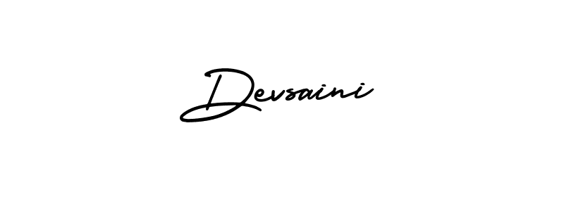 Use a signature maker to create a handwritten signature online. With this signature software, you can design (AmerikaSignatureDemo-Regular) your own signature for name Devsaini. Devsaini signature style 3 images and pictures png