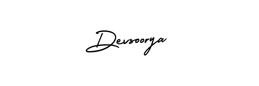 How to make Devsoorya signature? AmerikaSignatureDemo-Regular is a professional autograph style. Create handwritten signature for Devsoorya name. Devsoorya signature style 3 images and pictures png