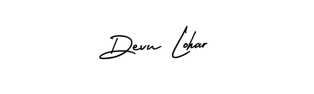 How to make Devu Lohar name signature. Use AmerikaSignatureDemo-Regular style for creating short signs online. This is the latest handwritten sign. Devu Lohar signature style 3 images and pictures png