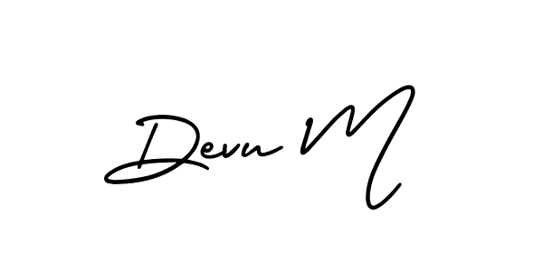 This is the best signature style for the Devu M name. Also you like these signature font (AmerikaSignatureDemo-Regular). Mix name signature. Devu M signature style 3 images and pictures png