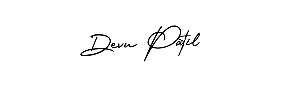 The best way (AmerikaSignatureDemo-Regular) to make a short signature is to pick only two or three words in your name. The name Devu Patil include a total of six letters. For converting this name. Devu Patil signature style 3 images and pictures png