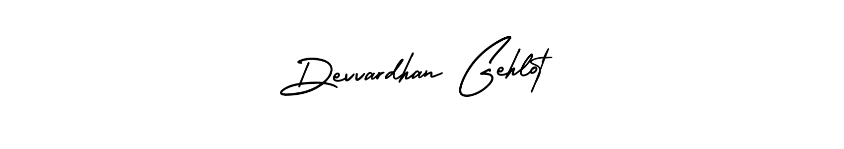 How to make Devvardhan Gehlot name signature. Use AmerikaSignatureDemo-Regular style for creating short signs online. This is the latest handwritten sign. Devvardhan Gehlot signature style 3 images and pictures png