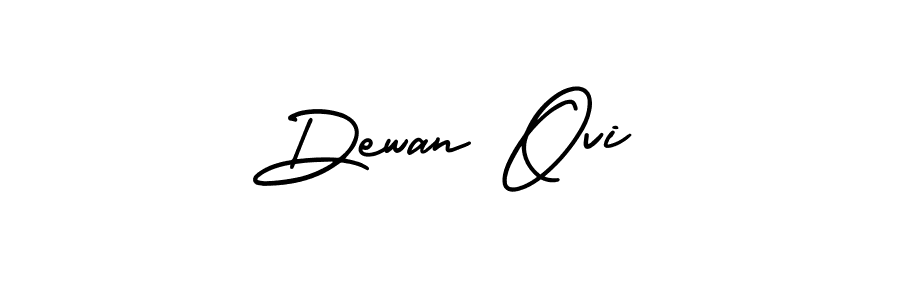 Use a signature maker to create a handwritten signature online. With this signature software, you can design (AmerikaSignatureDemo-Regular) your own signature for name Dewan Ovi. Dewan Ovi signature style 3 images and pictures png