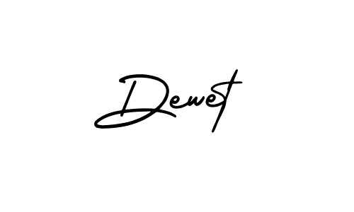 How to make Dewet name signature. Use AmerikaSignatureDemo-Regular style for creating short signs online. This is the latest handwritten sign. Dewet signature style 3 images and pictures png