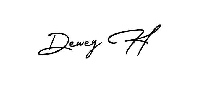 Design your own signature with our free online signature maker. With this signature software, you can create a handwritten (AmerikaSignatureDemo-Regular) signature for name Dewey H. Dewey H signature style 3 images and pictures png