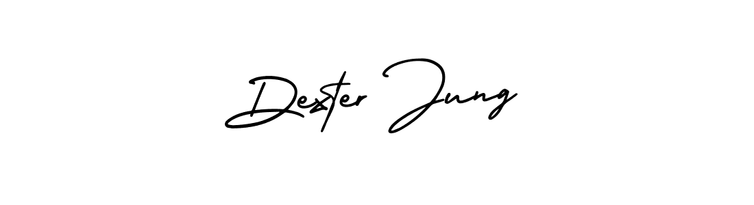 The best way (AmerikaSignatureDemo-Regular) to make a short signature is to pick only two or three words in your name. The name Dexter Jung include a total of six letters. For converting this name. Dexter Jung signature style 3 images and pictures png