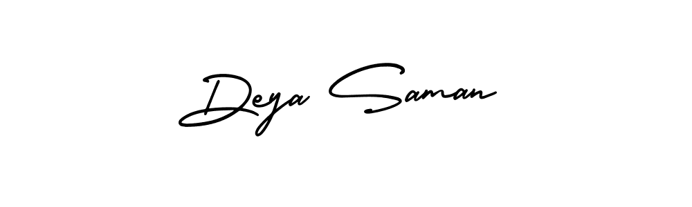 Use a signature maker to create a handwritten signature online. With this signature software, you can design (AmerikaSignatureDemo-Regular) your own signature for name Deya Saman. Deya Saman signature style 3 images and pictures png
