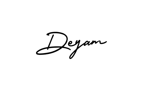 It looks lik you need a new signature style for name Deyam. Design unique handwritten (AmerikaSignatureDemo-Regular) signature with our free signature maker in just a few clicks. Deyam signature style 3 images and pictures png