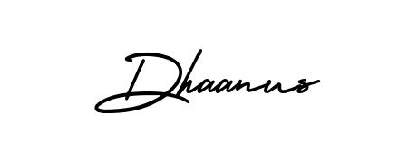How to make Dhaanus name signature. Use AmerikaSignatureDemo-Regular style for creating short signs online. This is the latest handwritten sign. Dhaanus signature style 3 images and pictures png