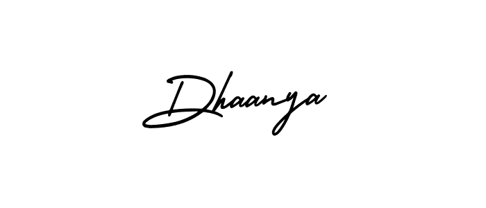 Create a beautiful signature design for name Dhaanya. With this signature (AmerikaSignatureDemo-Regular) fonts, you can make a handwritten signature for free. Dhaanya signature style 3 images and pictures png