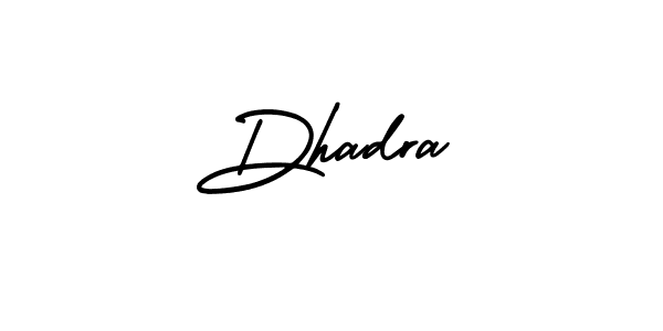 The best way (AmerikaSignatureDemo-Regular) to make a short signature is to pick only two or three words in your name. The name Dhadra include a total of six letters. For converting this name. Dhadra signature style 3 images and pictures png