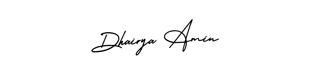 How to make Dhairya Amin name signature. Use AmerikaSignatureDemo-Regular style for creating short signs online. This is the latest handwritten sign. Dhairya Amin signature style 3 images and pictures png