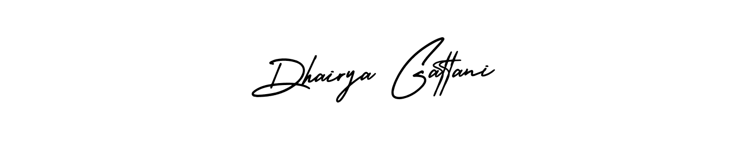 How to make Dhairya Gattani name signature. Use AmerikaSignatureDemo-Regular style for creating short signs online. This is the latest handwritten sign. Dhairya Gattani signature style 3 images and pictures png