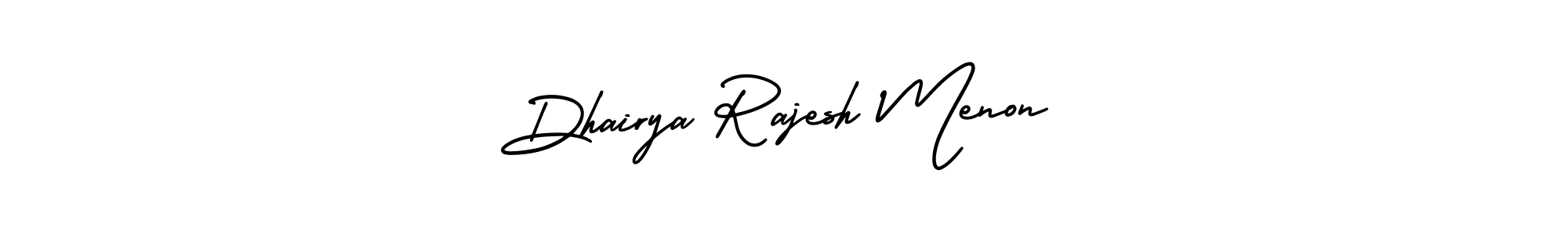 Similarly AmerikaSignatureDemo-Regular is the best handwritten signature design. Signature creator online .You can use it as an online autograph creator for name Dhairya Rajesh Menon. Dhairya Rajesh Menon signature style 3 images and pictures png