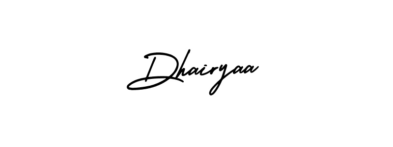 Also we have Dhairyaa name is the best signature style. Create professional handwritten signature collection using AmerikaSignatureDemo-Regular autograph style. Dhairyaa signature style 3 images and pictures png