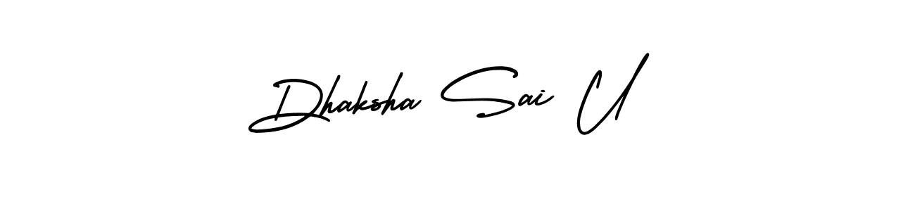 Check out images of Autograph of Dhaksha Sai U name. Actor Dhaksha Sai U Signature Style. AmerikaSignatureDemo-Regular is a professional sign style online. Dhaksha Sai U signature style 3 images and pictures png