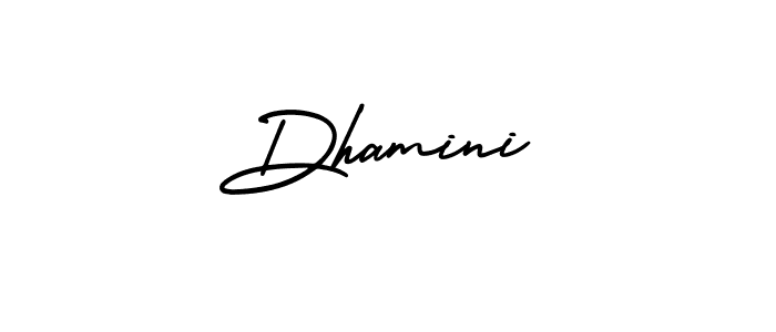 How to make Dhamini name signature. Use AmerikaSignatureDemo-Regular style for creating short signs online. This is the latest handwritten sign. Dhamini signature style 3 images and pictures png