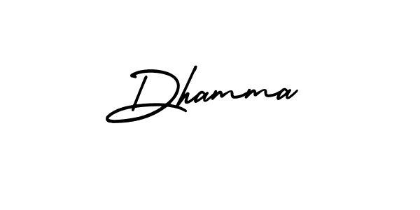 How to make Dhamma name signature. Use AmerikaSignatureDemo-Regular style for creating short signs online. This is the latest handwritten sign. Dhamma signature style 3 images and pictures png