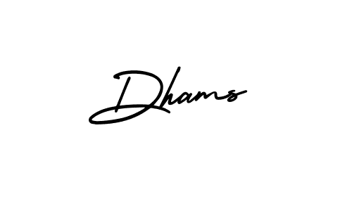 Also You can easily find your signature by using the search form. We will create Dhams name handwritten signature images for you free of cost using AmerikaSignatureDemo-Regular sign style. Dhams signature style 3 images and pictures png